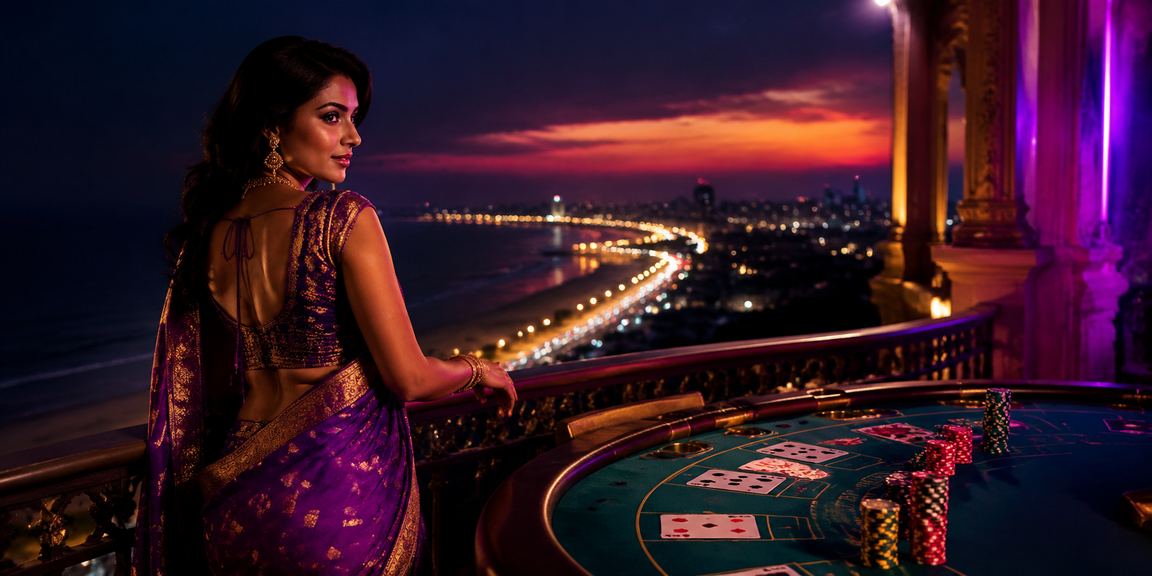 Chennai nighttime casino ambiance with Bollywood theme lights