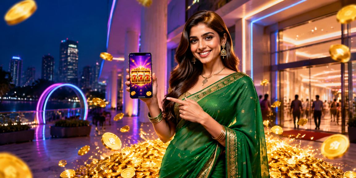 Indian player enjoying online slots with festive atmosphere